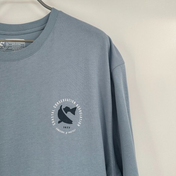 CCA Bronco Fishing Rig Short Sleeve T-Shirt Blue XL Men's Coastal Conservation - Picture 3 of 5